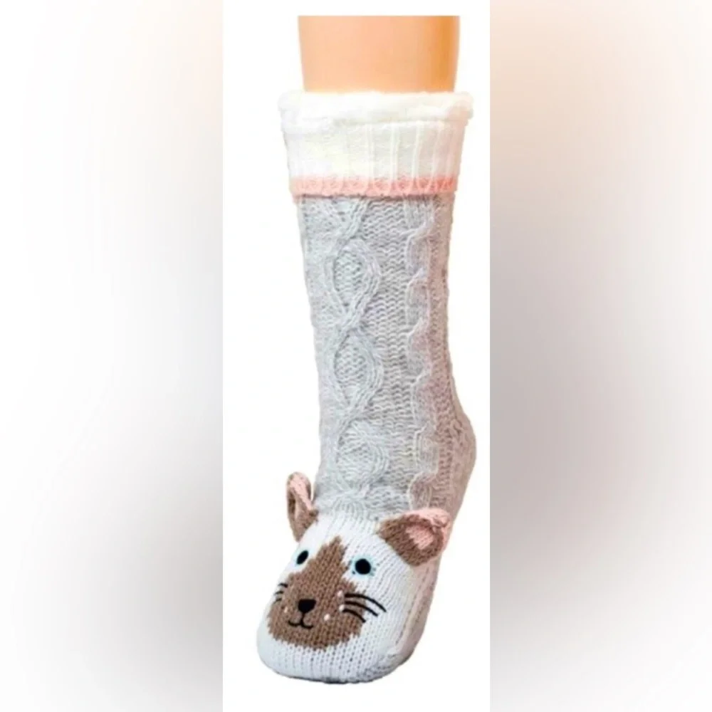 Cuddle Duds Sherpa Lined Critter Slipper Sock